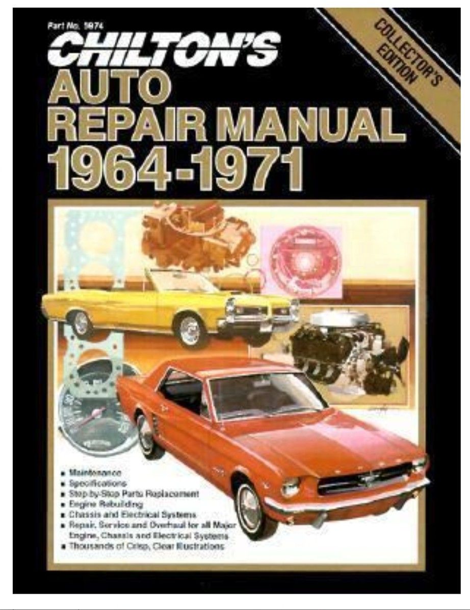 Chilton auto repair manual, 1964- 1971, collectors edition.