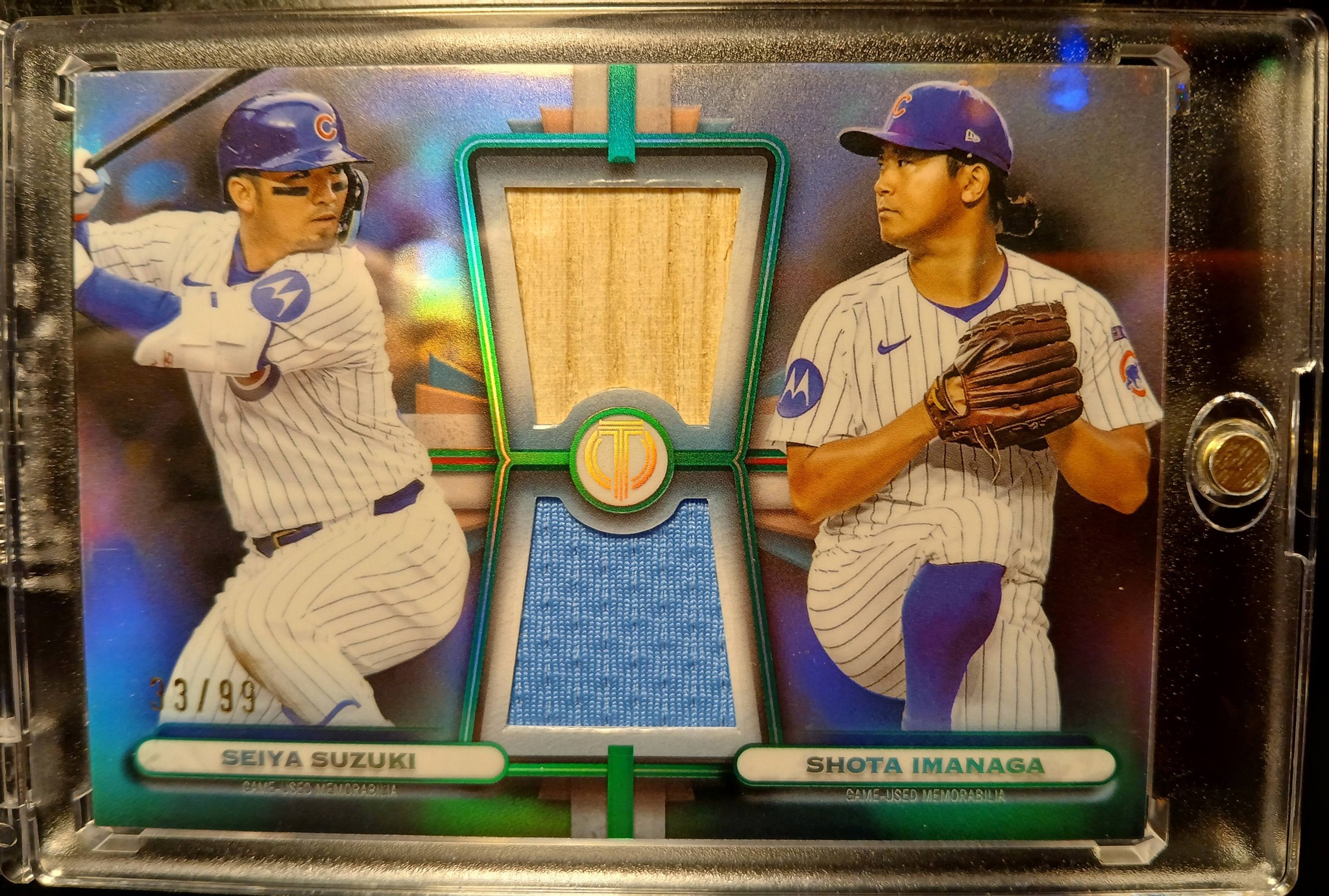 DIEGO PITUCA 選手カード 3枚セット Suzuki and Imanaga dual relics card for Chicago Cubs