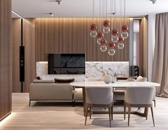 العالمى للهندسة - دمج الرخام مع الخشب في التصميم الداخلي🙏💙 | Facebook