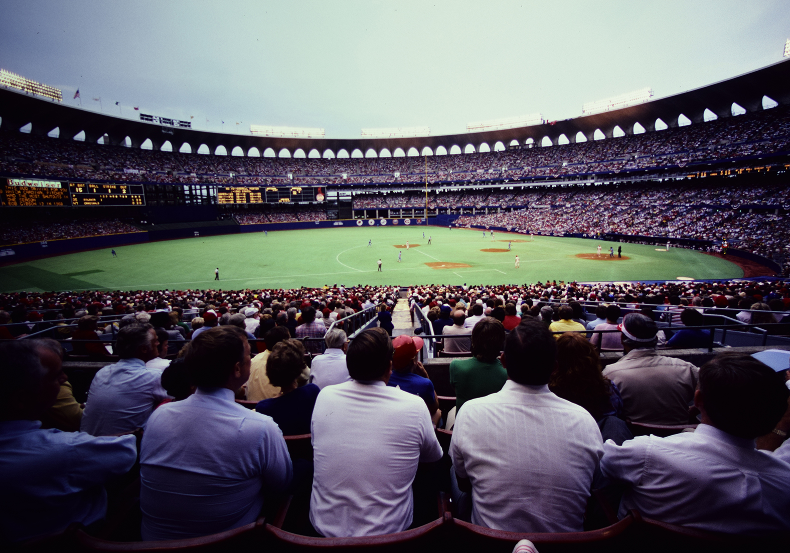 Where is Fredbird in this 1982 NLCS photo?
