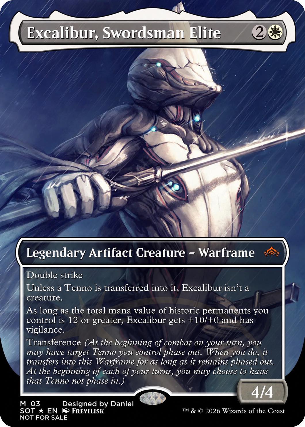 excalibur mtg card II [352] [Borderless] [FINAL FANTASY] [Foil]  Face to Face Games and Sagas are historic.) Equipped creature gets +10/+0 and has vigilance. As an avid equipment/voltron player
