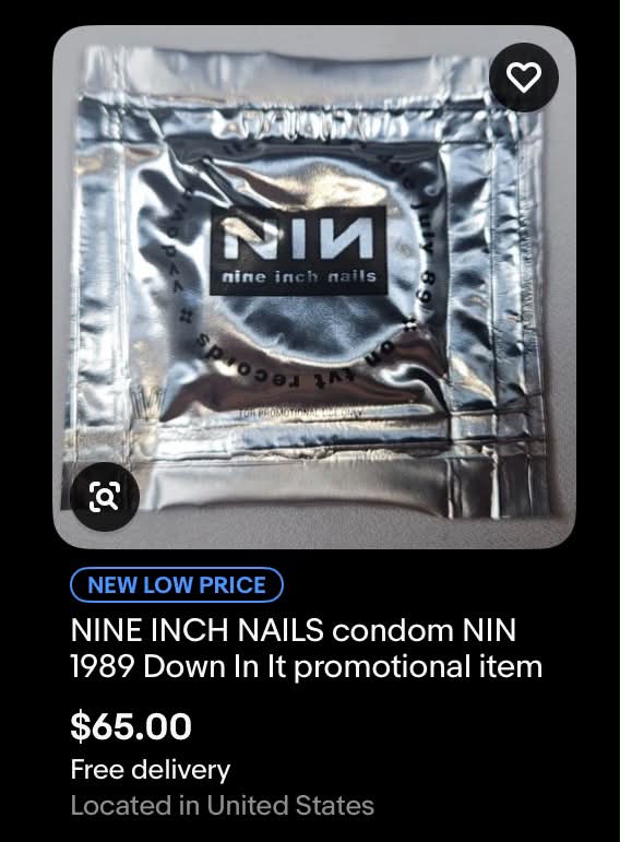 Nine Inch Nails 1989 Down In It promotional condom for sale