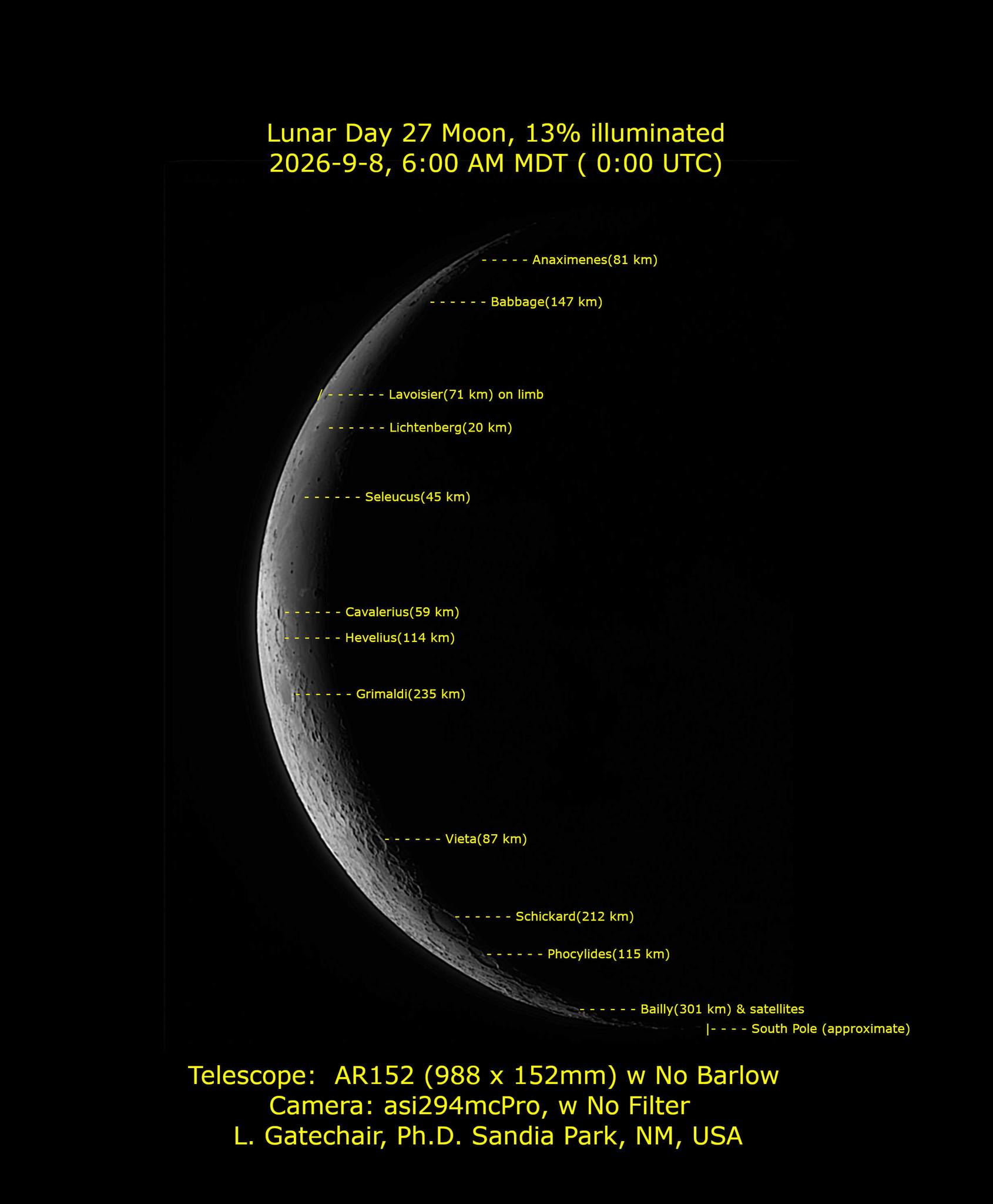 Lunar Day 27 Crescent Moon Capture in Sandia Park, NM