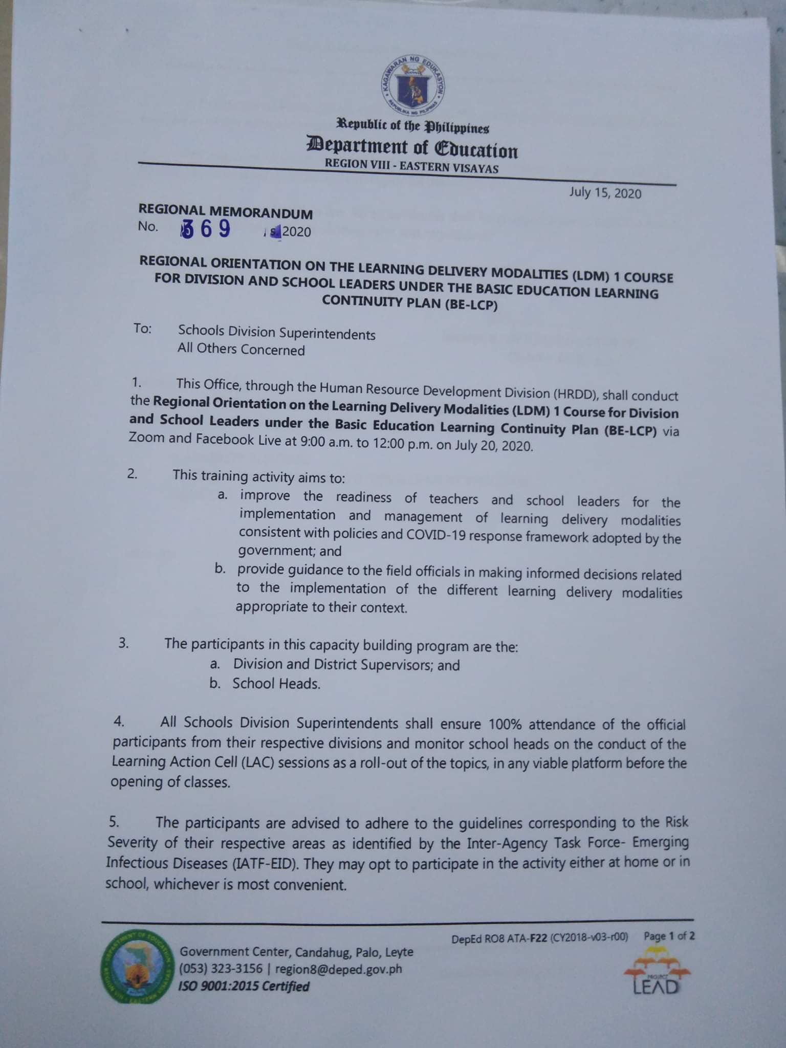 Attention EPS,... - DepEd Tayo Northern Samar Division