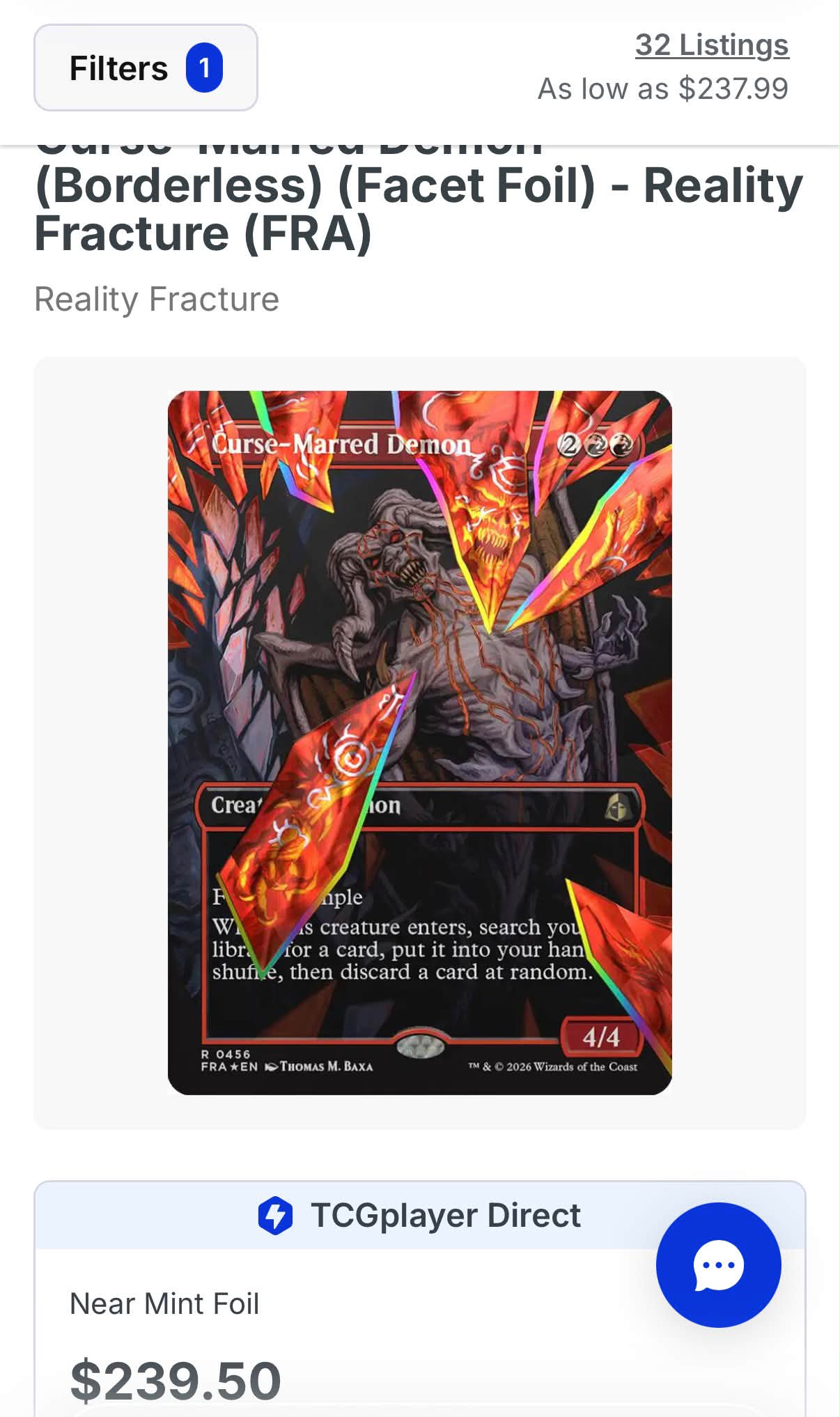 Trading Fracture Foil Aerid Konstrari for Cursed Marred Demon