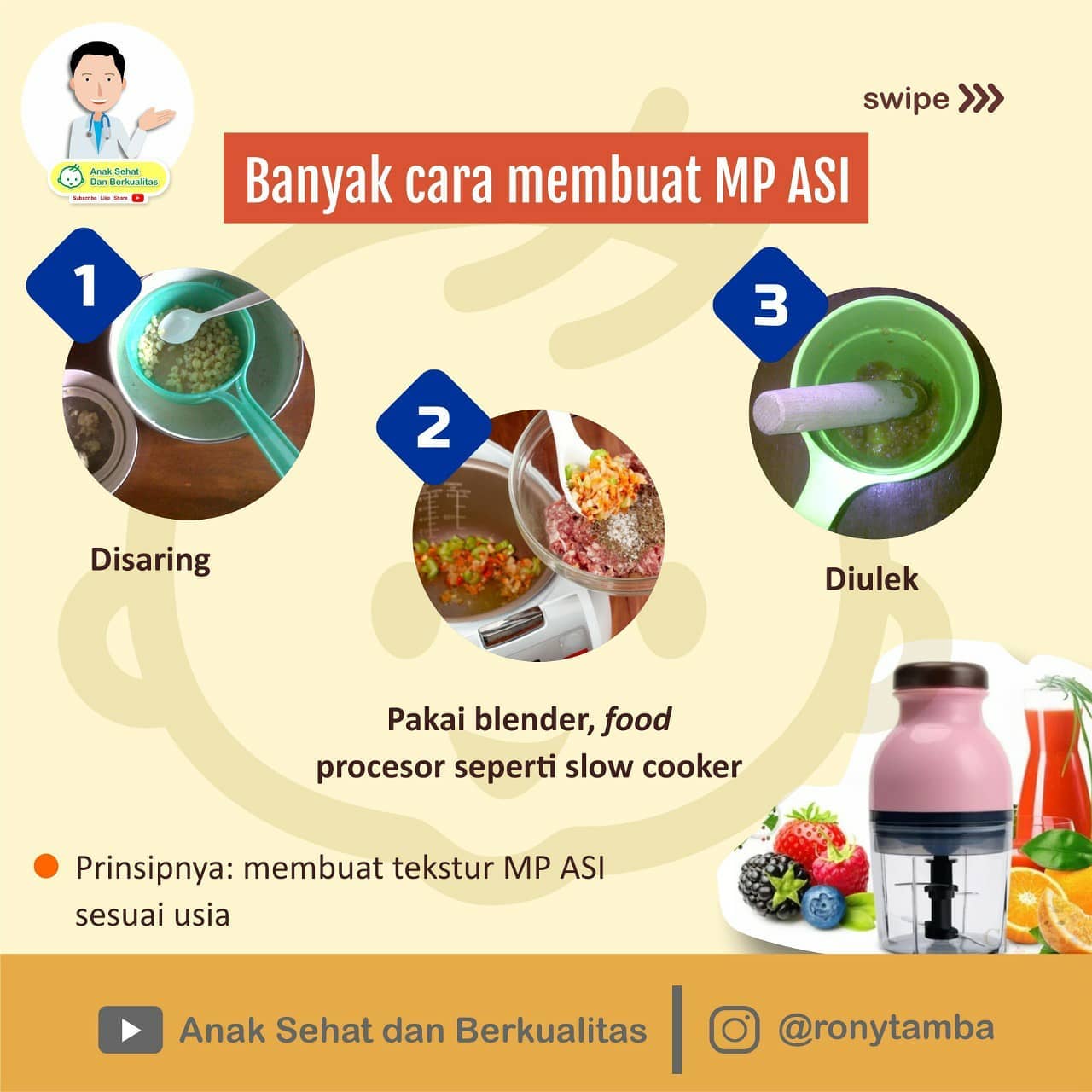 Membuat MP ASI menggunakan... - Rony Tamba, dr, SpA, MSi.Med