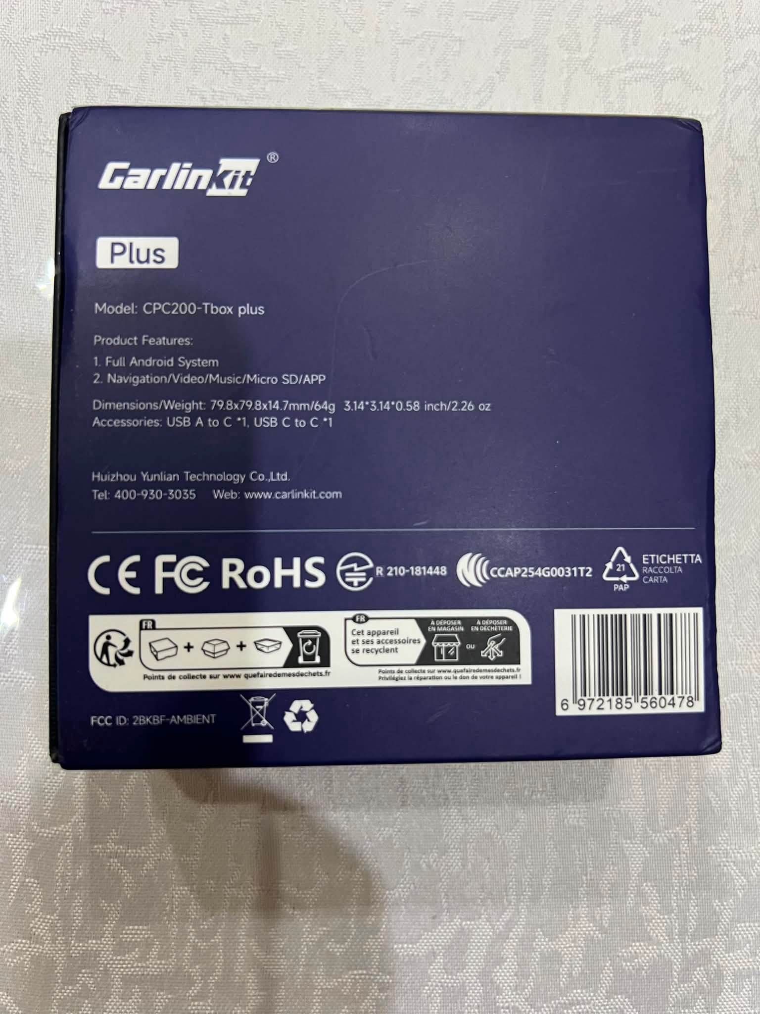 Carlinkit Smart Box CPC200-Tbox Plus specs and features