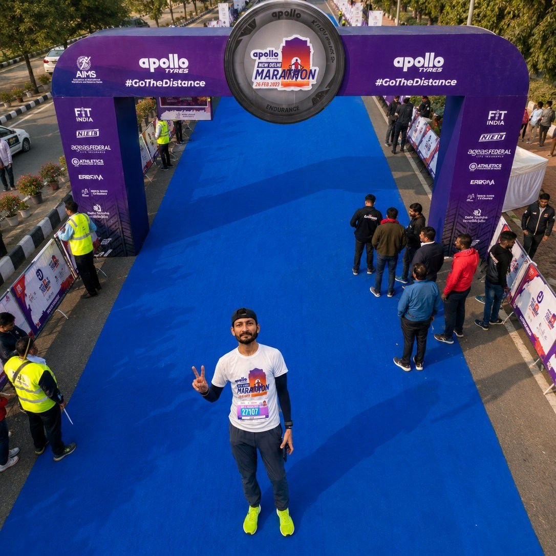 Crushed that half-marathon distance on the iconic MG Road today. Day 17 ...