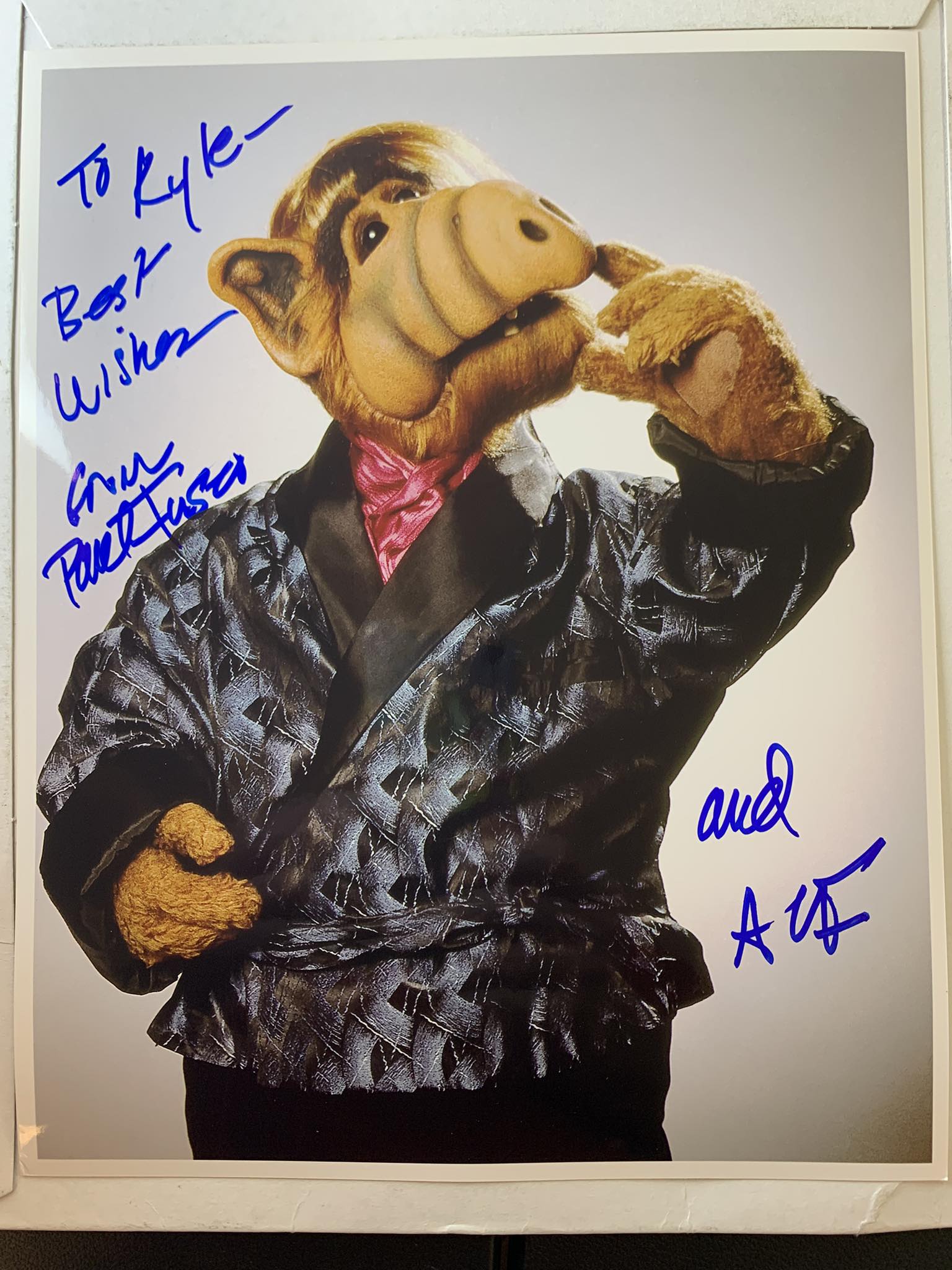 Autographed Paul Fusco and Alf photo