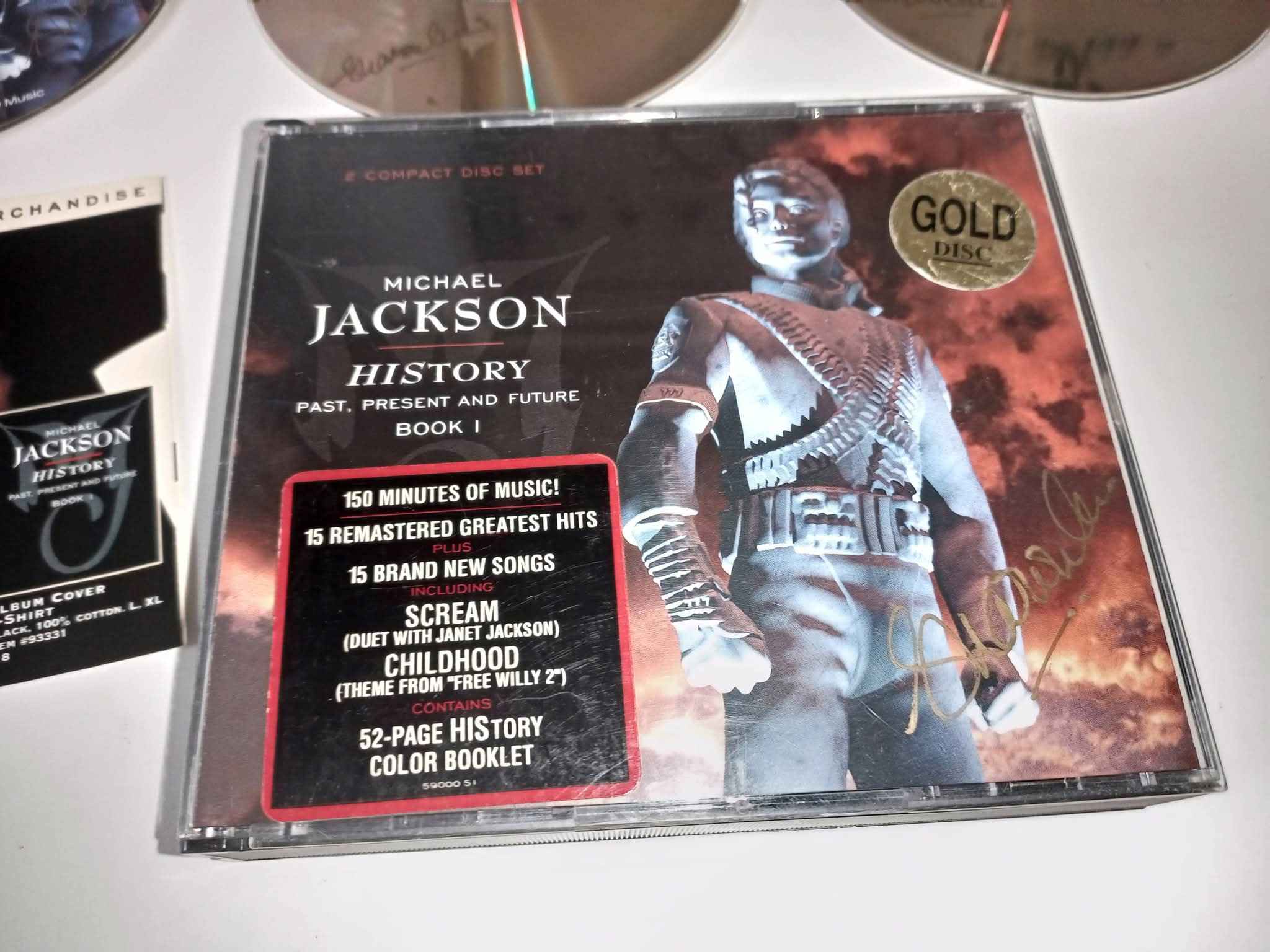 MEGA RARE】1995 Michael Jackson 2x Gold CD with 1997 calendar disc