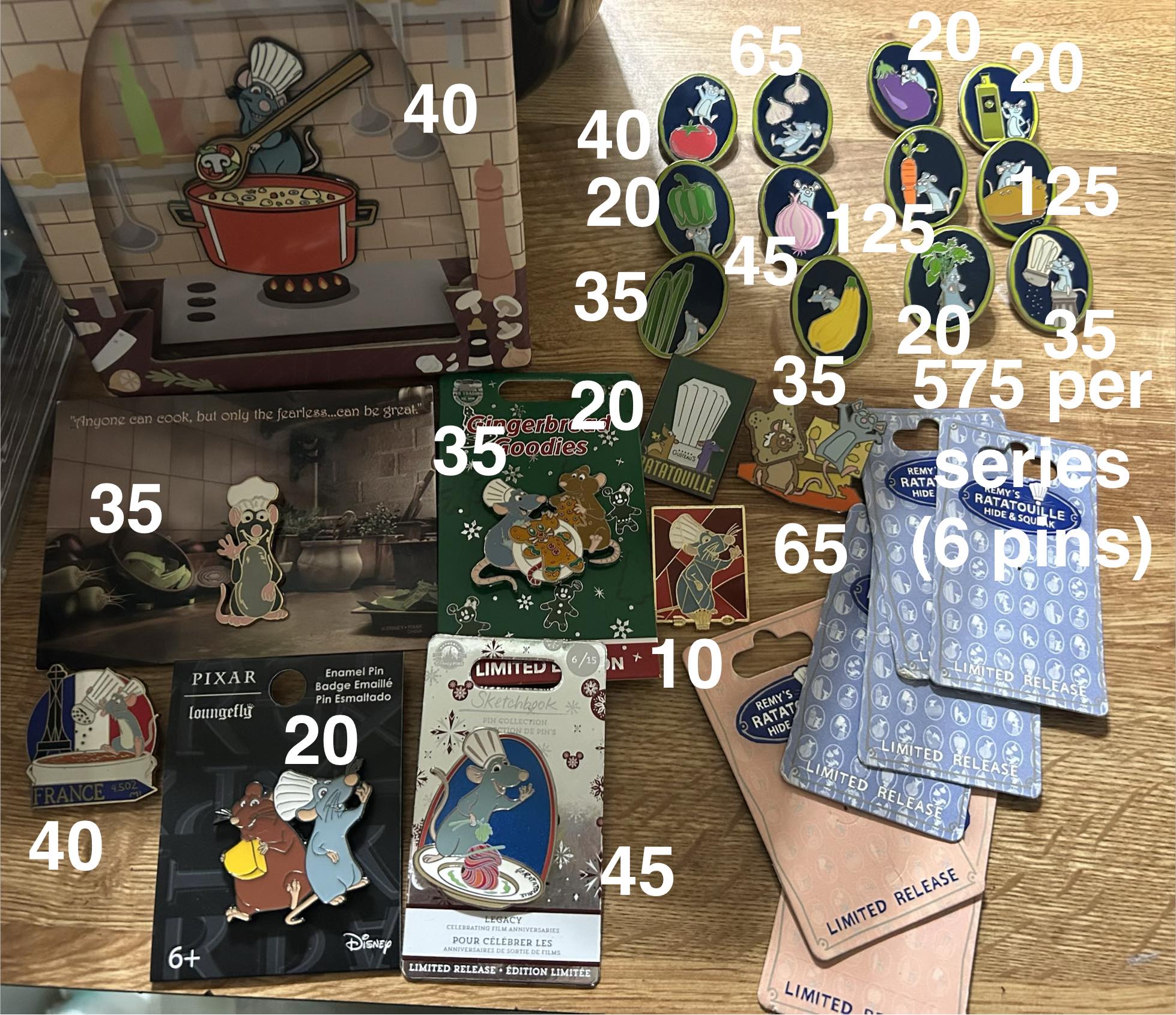 Pin Trading Disney | Ratatouille Lot Hide and Squeak Full Sets Series 1 ...