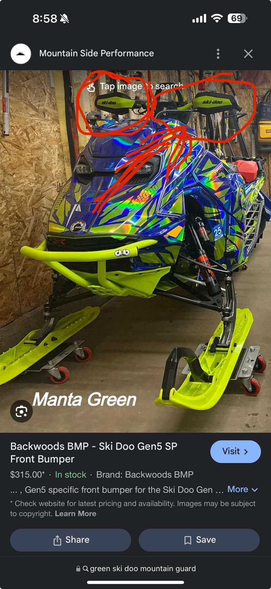 Anyone have green ski doo hand guards for sale for a 2024?