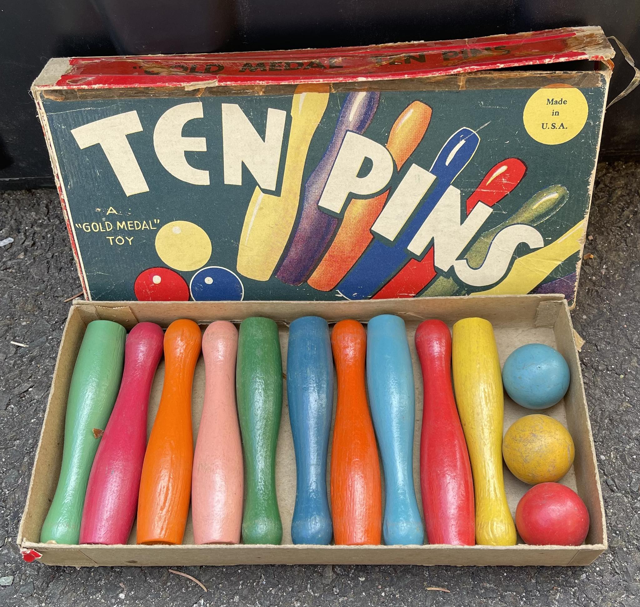 VINTAGE TOY CENTRAL | Nice vintage Ten Pins bowling game I love the ...