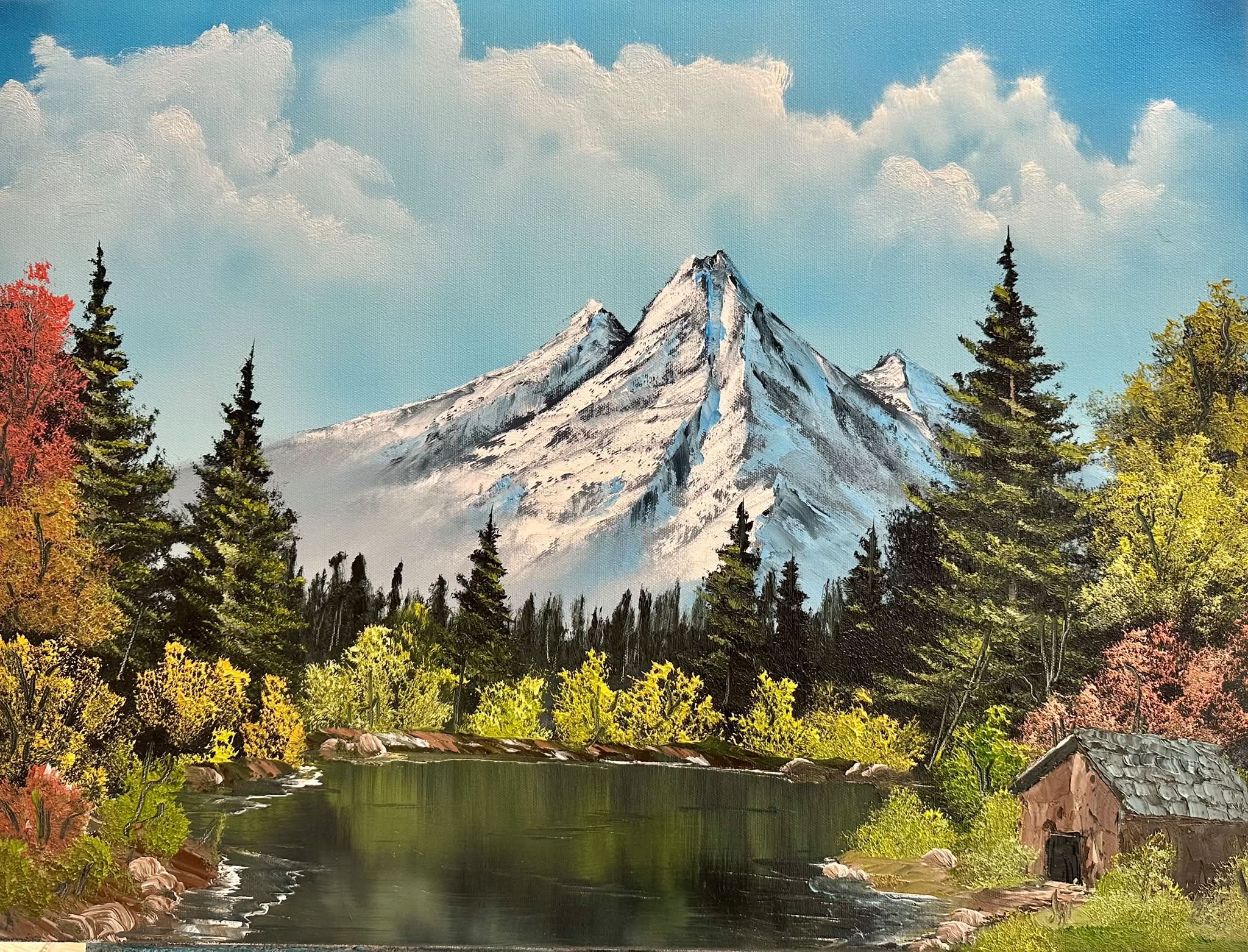 絵画 Mountain ridge lake Mountain Ridge Lake - The Joy of Painting