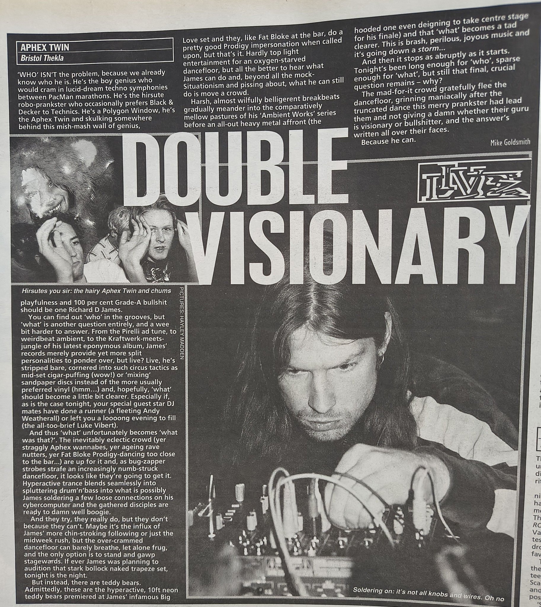 A Christmas message from Aphex Twin. Taken from NME Magazine, 1999 🎄