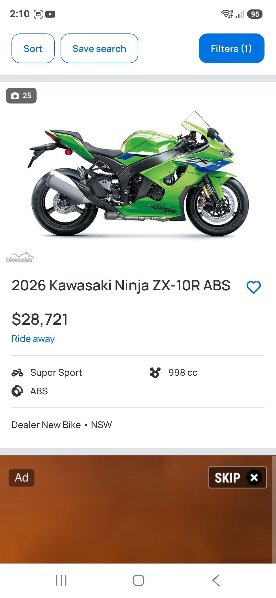 2026 Kawasaki Ninja ZX-10R ABS price in Australia