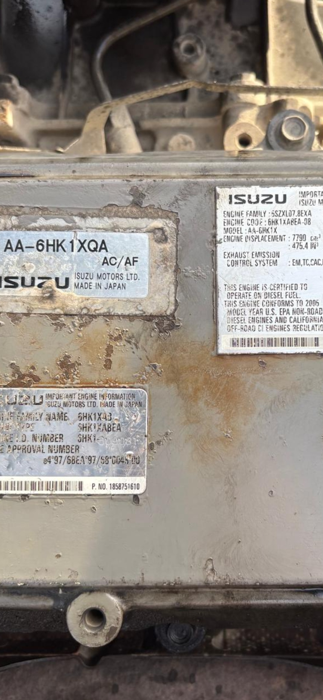 WANTED Isuzu 6HK engine as per picture for a 2005 zx 350 Hitachi