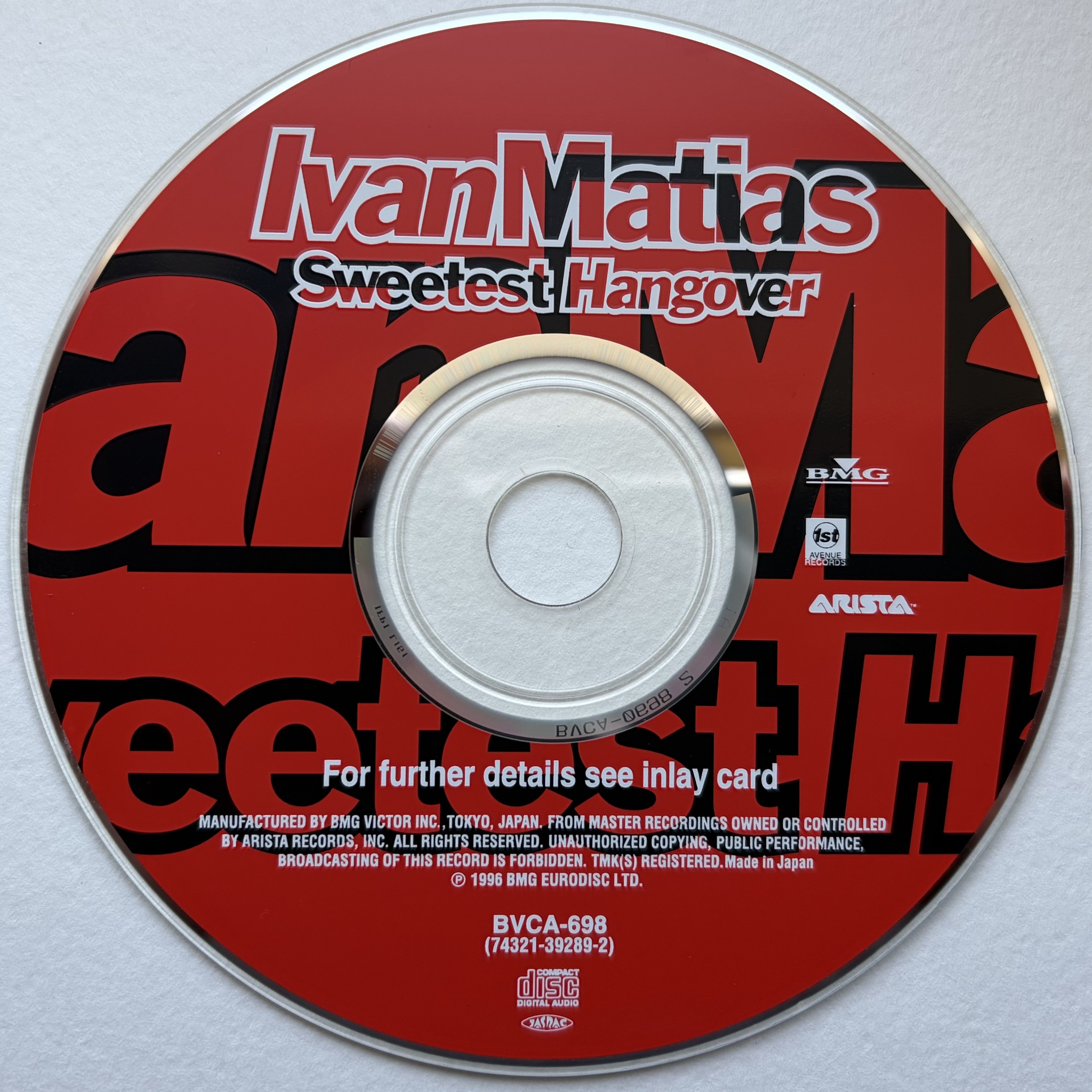 Ivan Matias - Sweetest Hangover 1996 JPN CD album