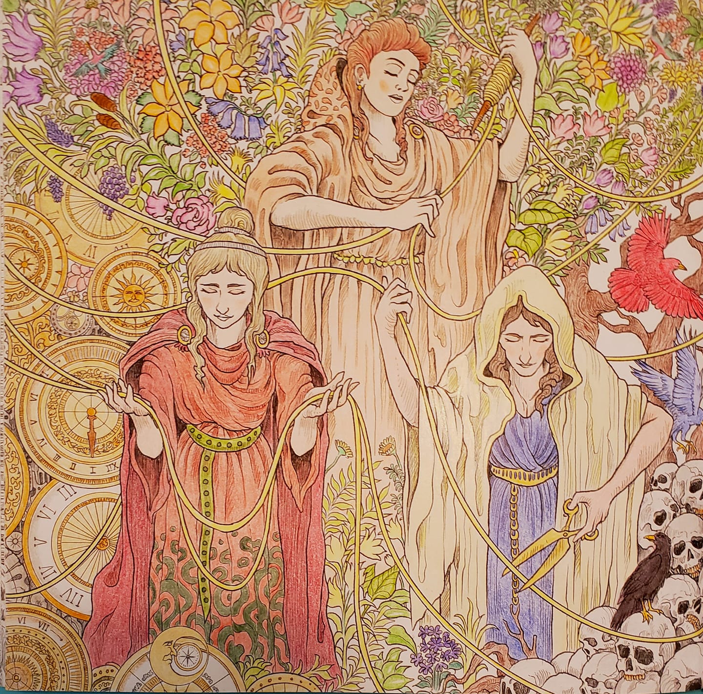 Adult coloring book mythic world
