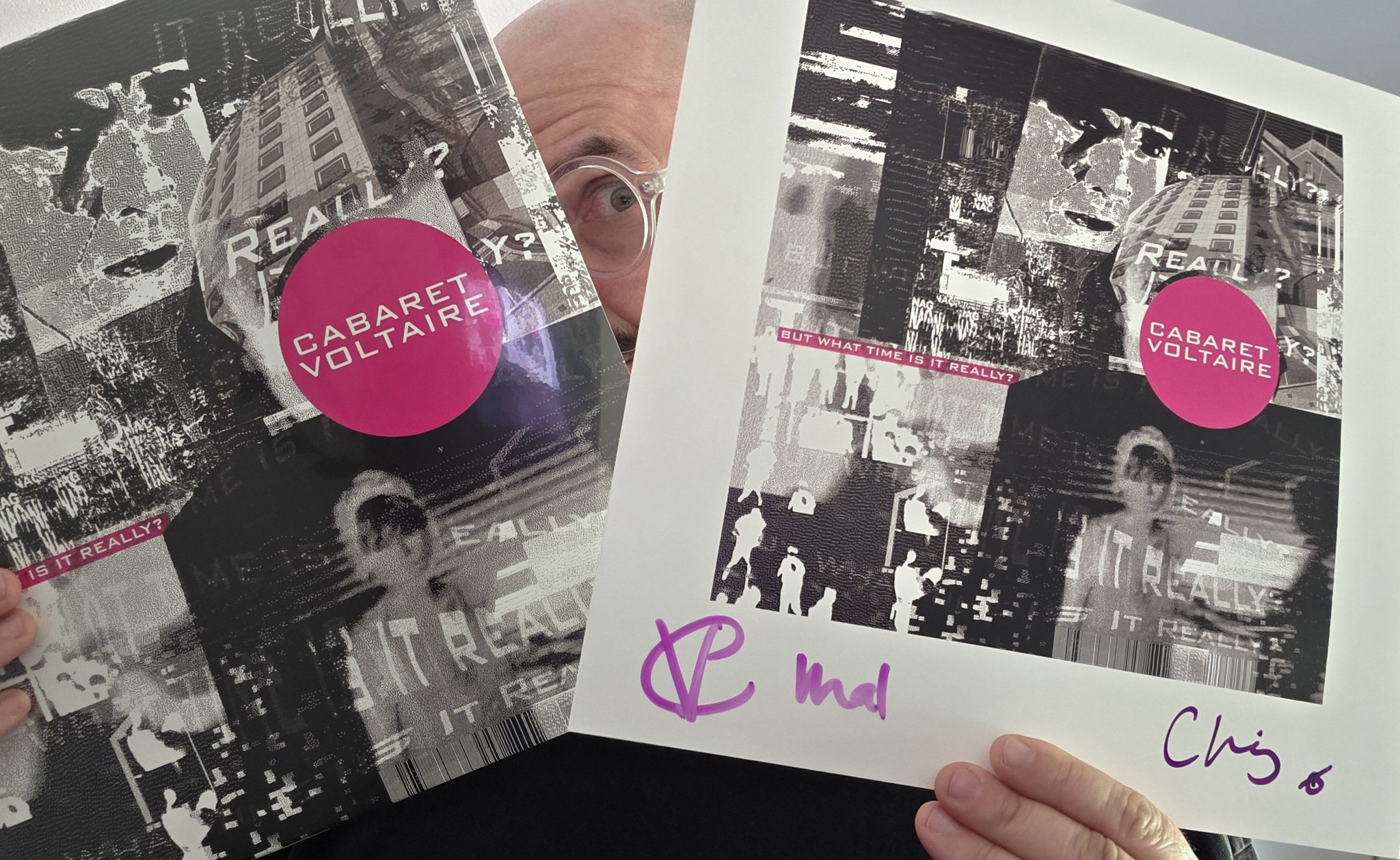 Signed Cabaret Voltaire albums with Mal and Chris Watson