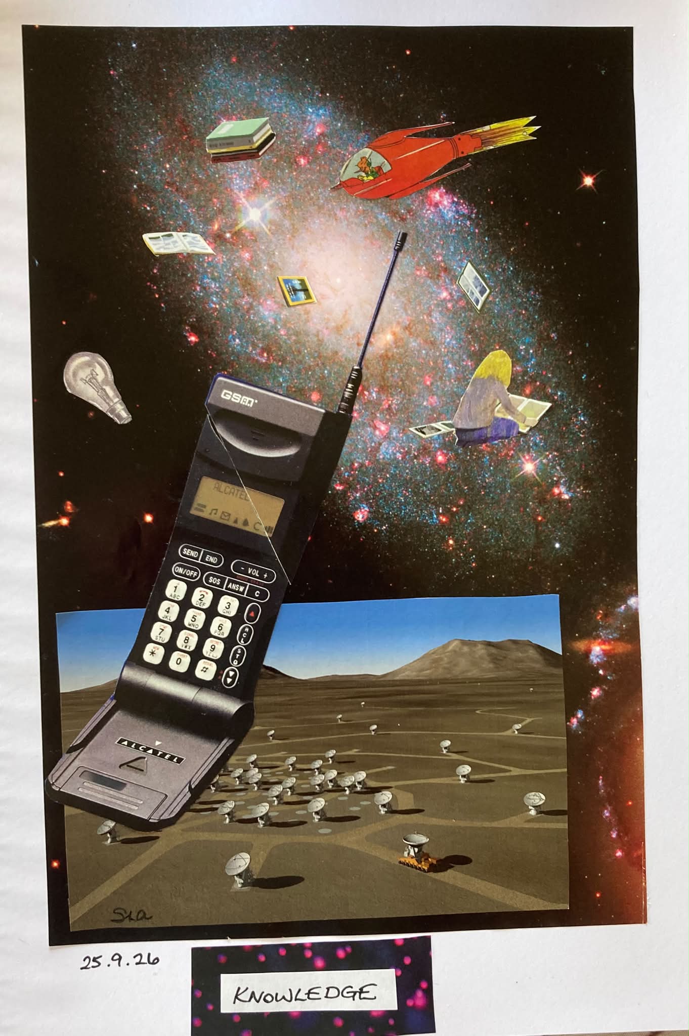 KNOWLEDGE Paper collage 10” x 7” GSA ALCATEL 四口四入もC XEND