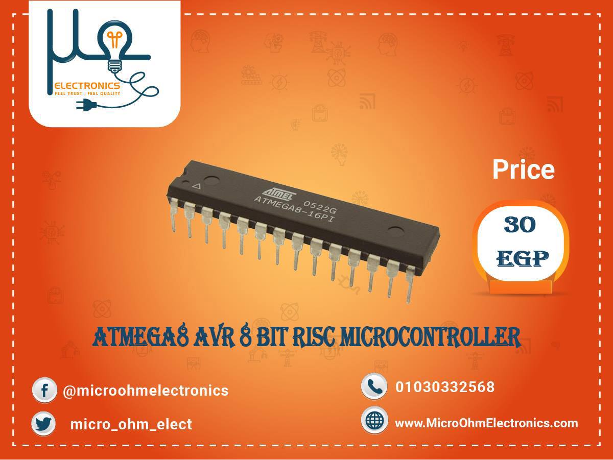 ATMEGA8A-PU AVR 8 Bit RISC... - Micro Ohm Electronics