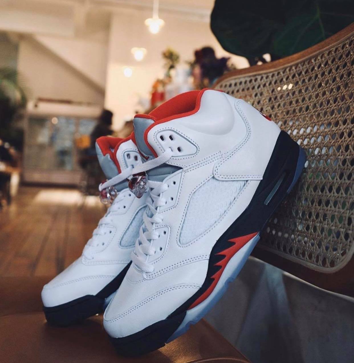 Another take at the 2020 Air Jordan 5 “Fire Red” Full look and