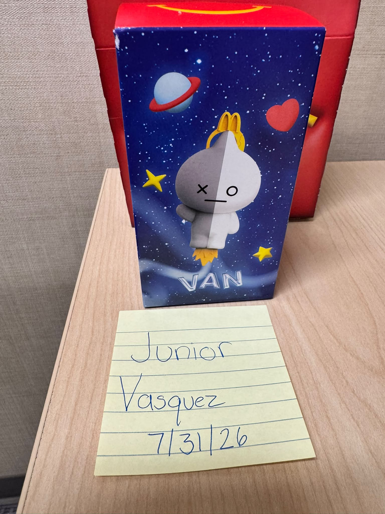 Trading BTS McDonald's figurines for BT21 spaceship and accessories