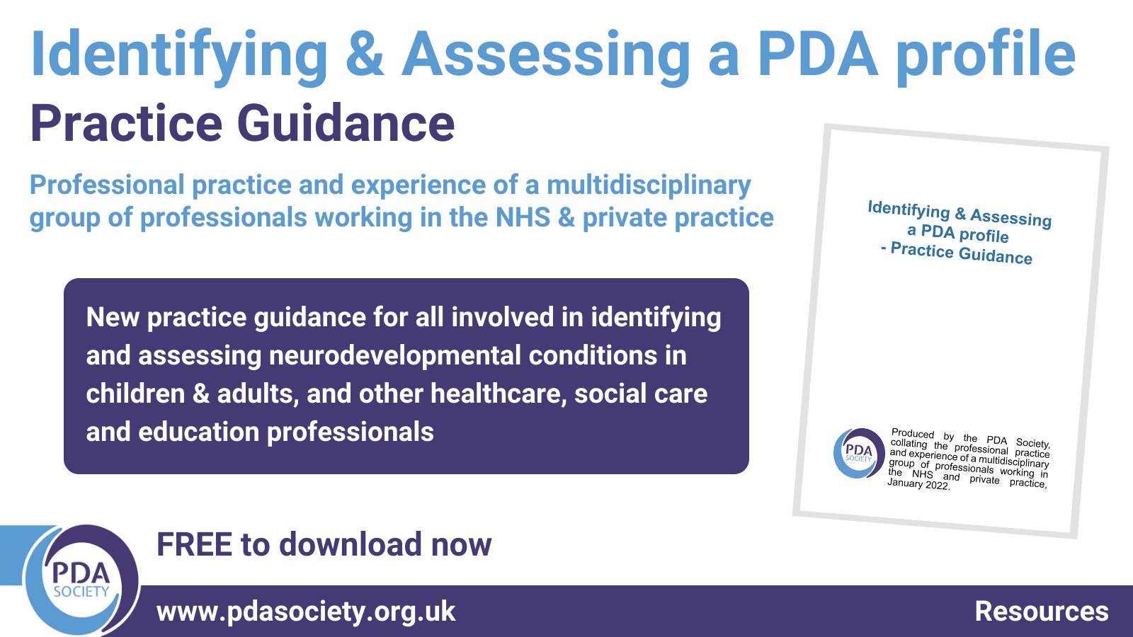 PDA - NEW practice guidance on identifying and assessing a PDA profile ...