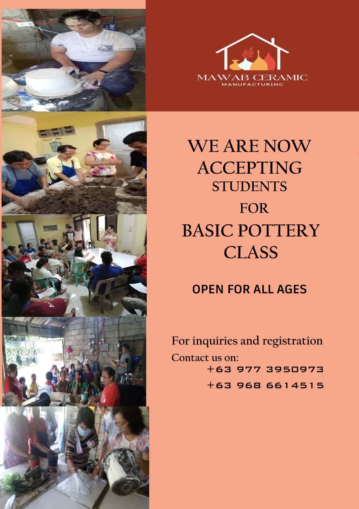 Pottery Class is now open.... - MAWAB Ceramics Manufacturing | Facebook