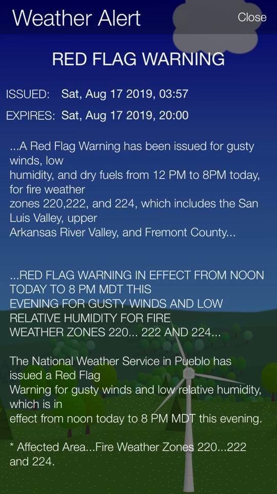 Red Flag Warning - Fremont County Sheriff's Office - Colorado | Facebook