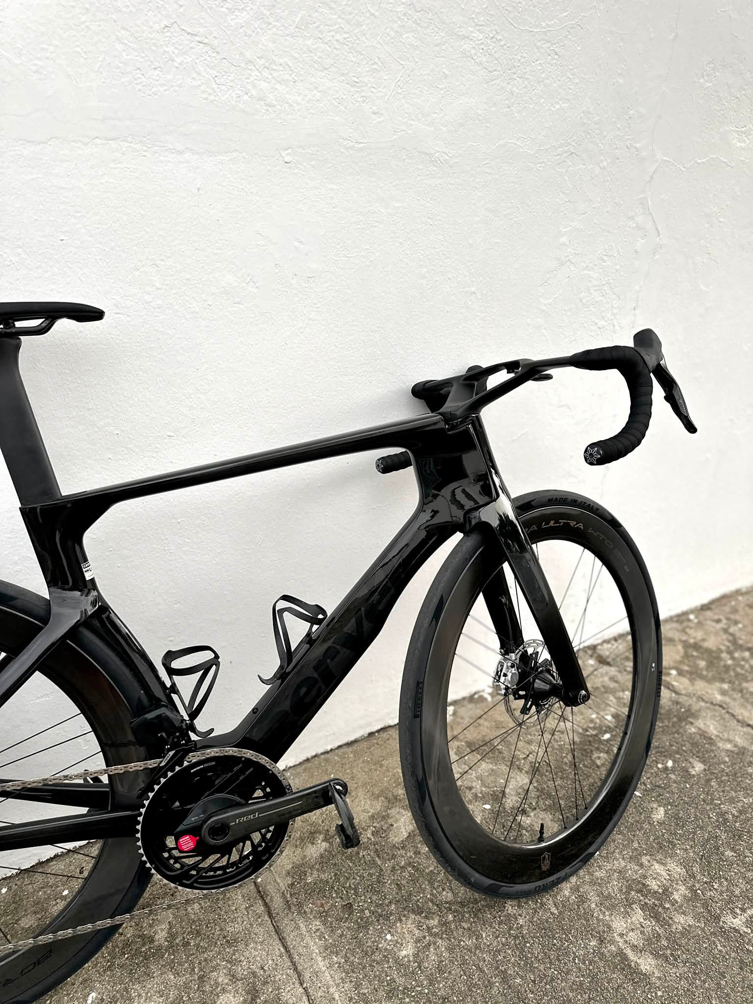 Cervelo S5 bike with Campagnolo Bora Ultra WTO wheels
