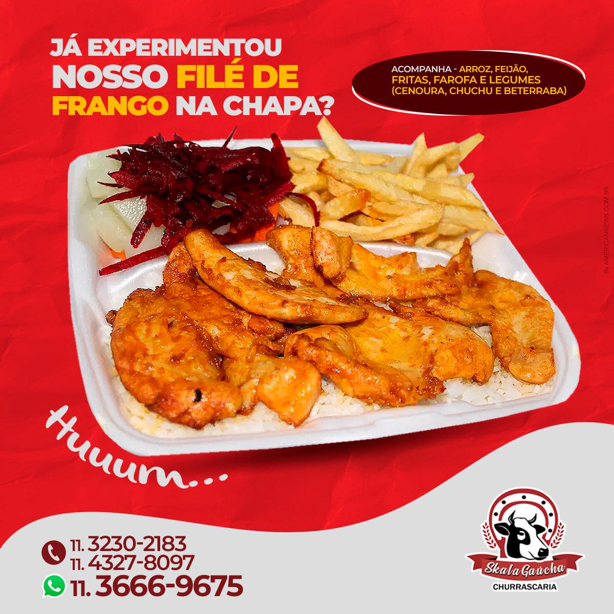 Skala Gaúcha - Nosso filé de frango na chapa é a opção... | Facebook