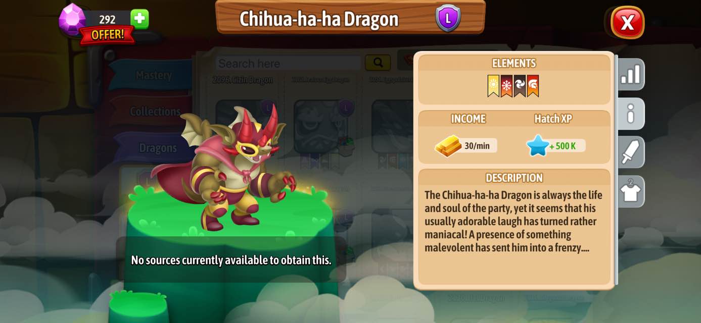 Trades for legendary dragons in Dragon City Corner