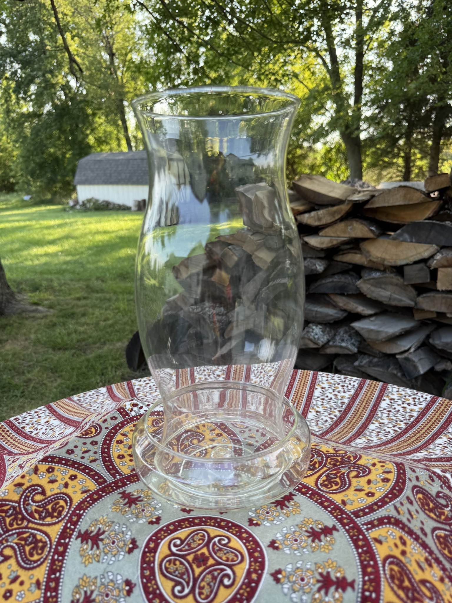 Vintage Pyrex ✿ Hurri-Candle Clear Glass Hurricane Globe and Base