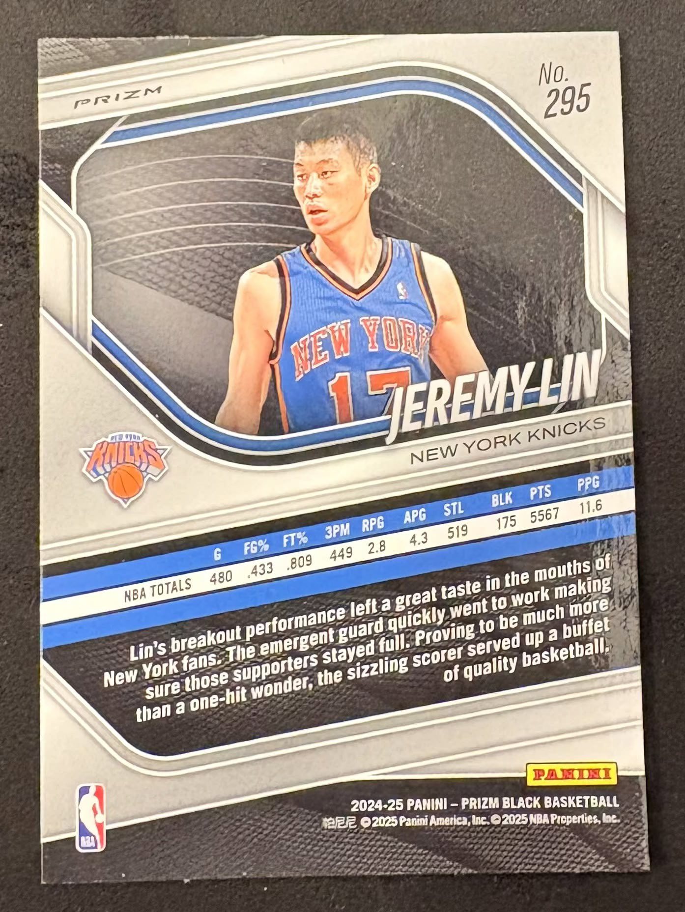 競標商品】 2024-25 Panini Prize Refractor Jeremy Lin 林書豪最經典 