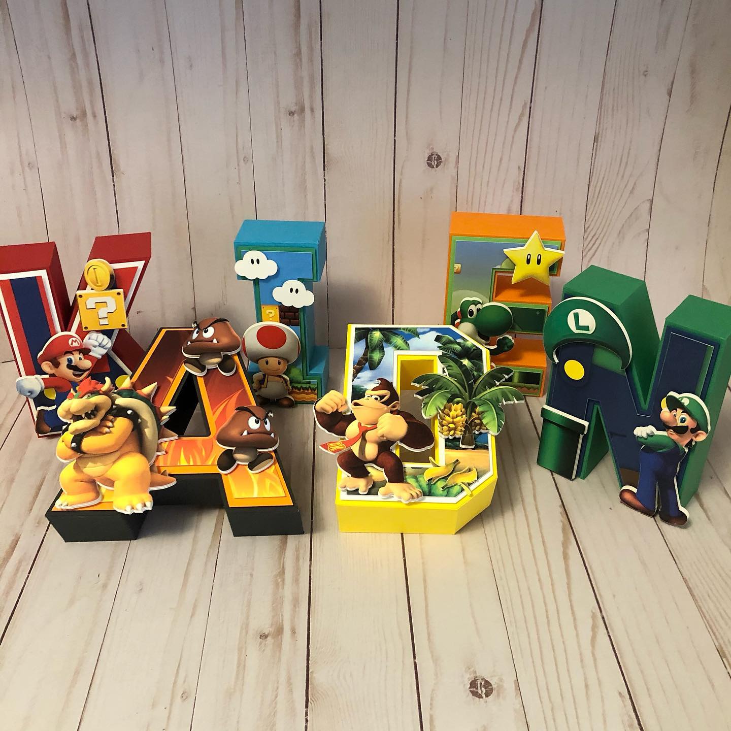 Super Mario Bros. 7” 3d letters for... - The Crafty Block