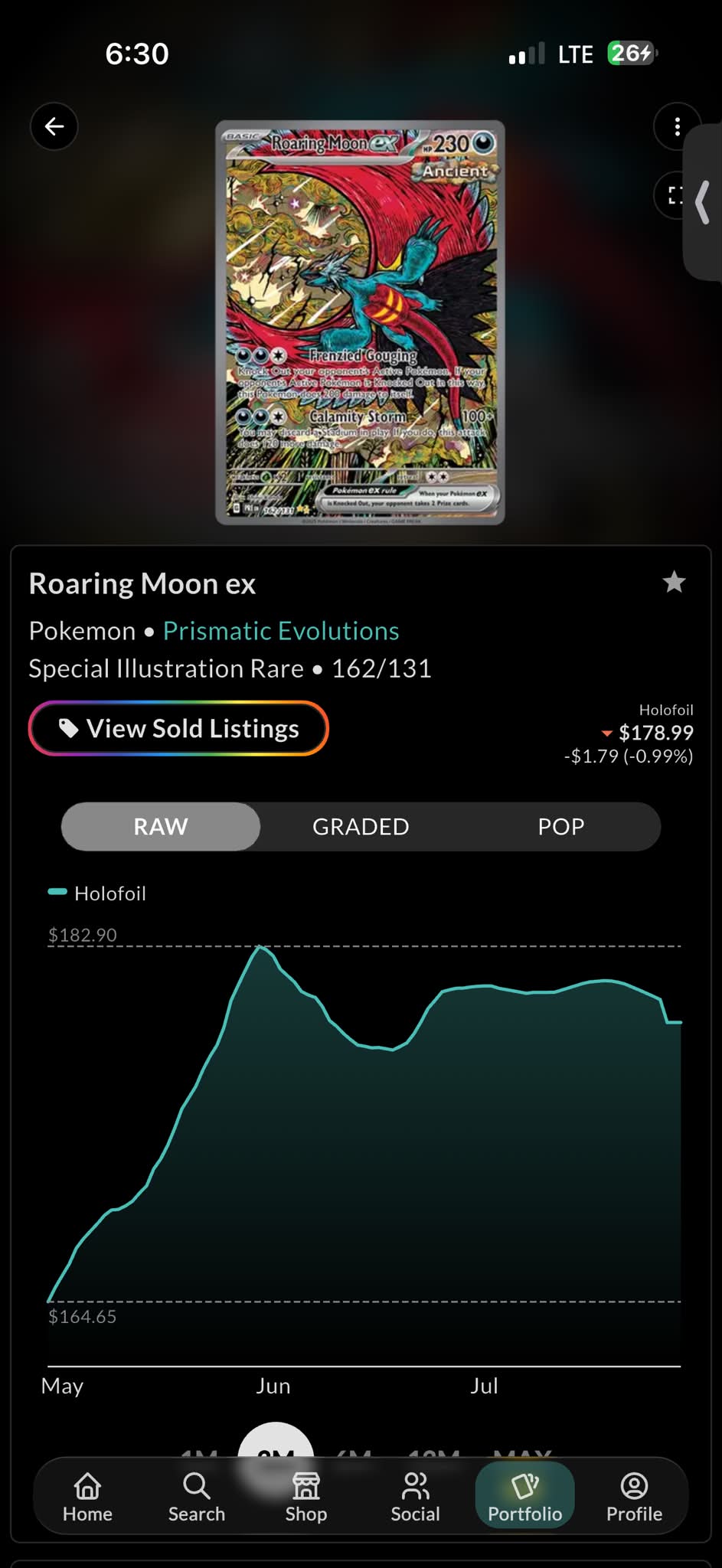 price roaring moon pokemon card - ex 262/182 - Paradox Rift - Hyper Rare - Gold Foil Graded a perfect PSA 10 Gem Mint Roaring moon is a great