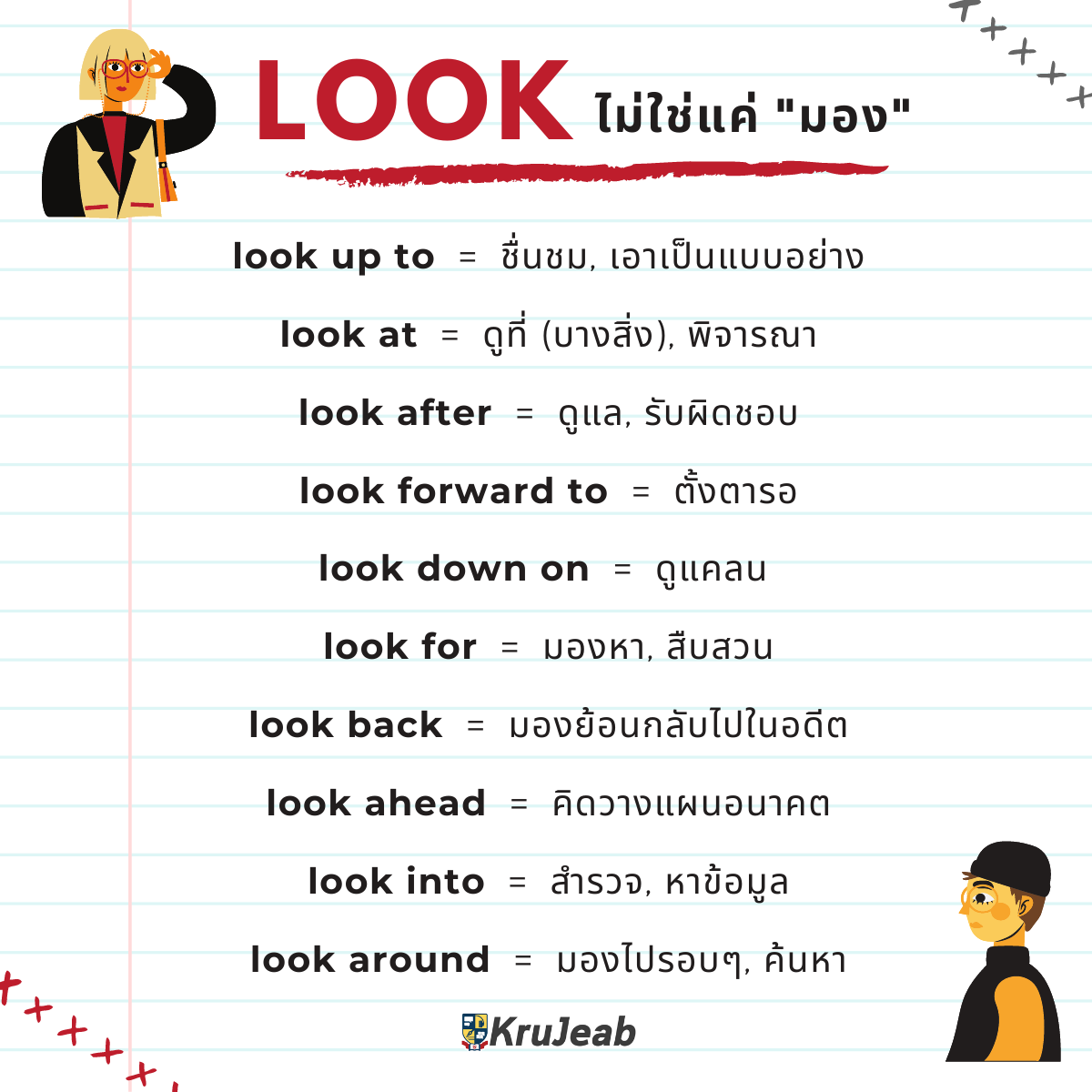 LOOK ไม่ได้แปลว่ามองอย่างเดียวนะ 🧐 มารู้จัก Phrasal Verb หรือ กริยาวลี ...
