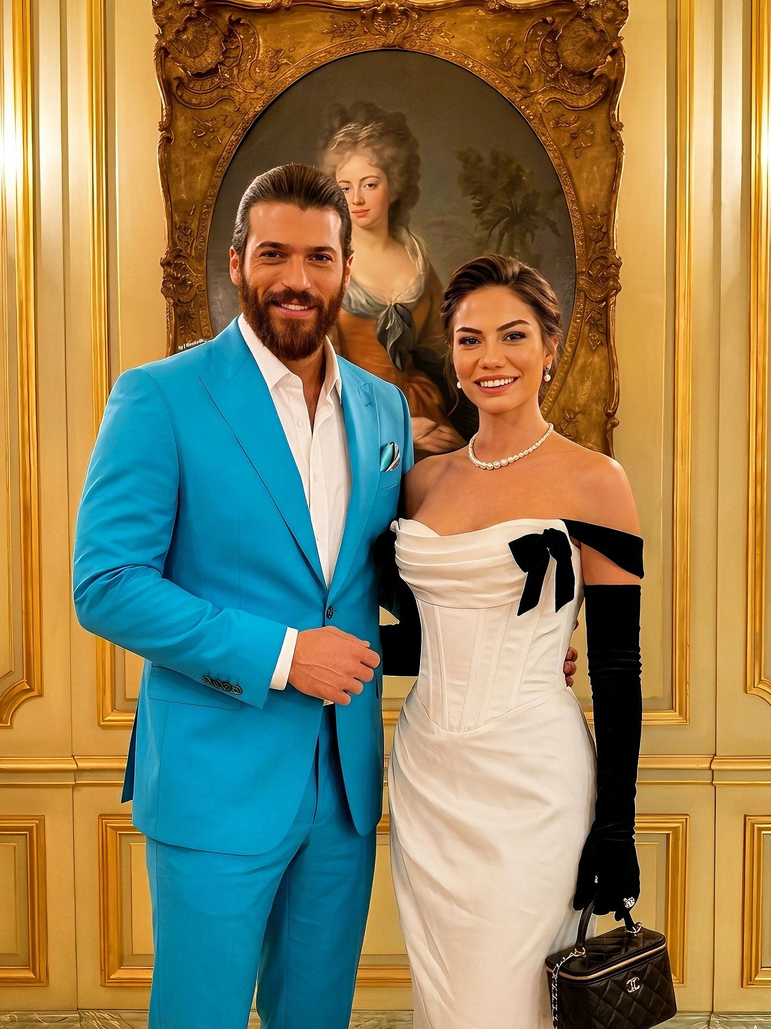 demet ozdemir blue dress 💥🌈 Our favorite Couple's Can Yaman and Özdemir spotted together at Erkenci kus season 2 premiere night together 💥✨❤️ OMG 😍 finally the moment we all were waiting for is here Women's Black Smocked Fall