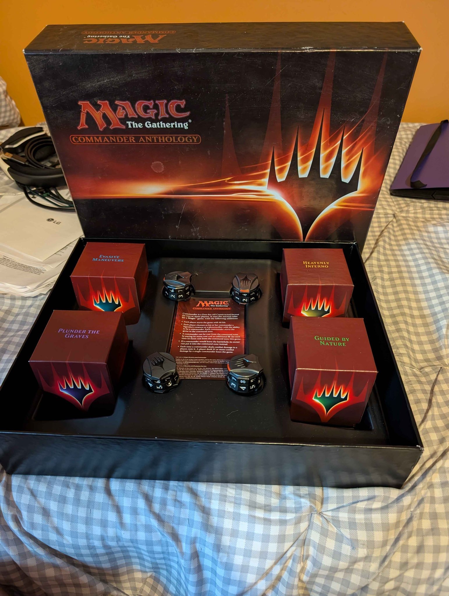 mtg heavenly inferno commander deck Magic The Gathering Anthology 2017 Box, 4 Decks: Inferno, Evasive Maneuvers, Guided by Nature, Plunder the Graves, 4 Life Counters, Ages 15+ Toys Shop MTG Packs, Booster Boxes,