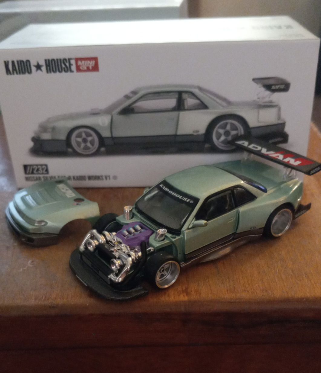 Kaido House turquoise green Nissan Silvia S13 die-cast models