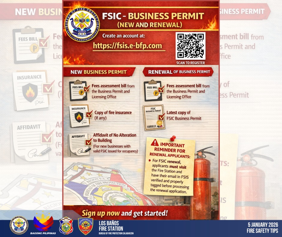 Bfp - 05 January 2026 In line with the Fire Code of the Philippines ...