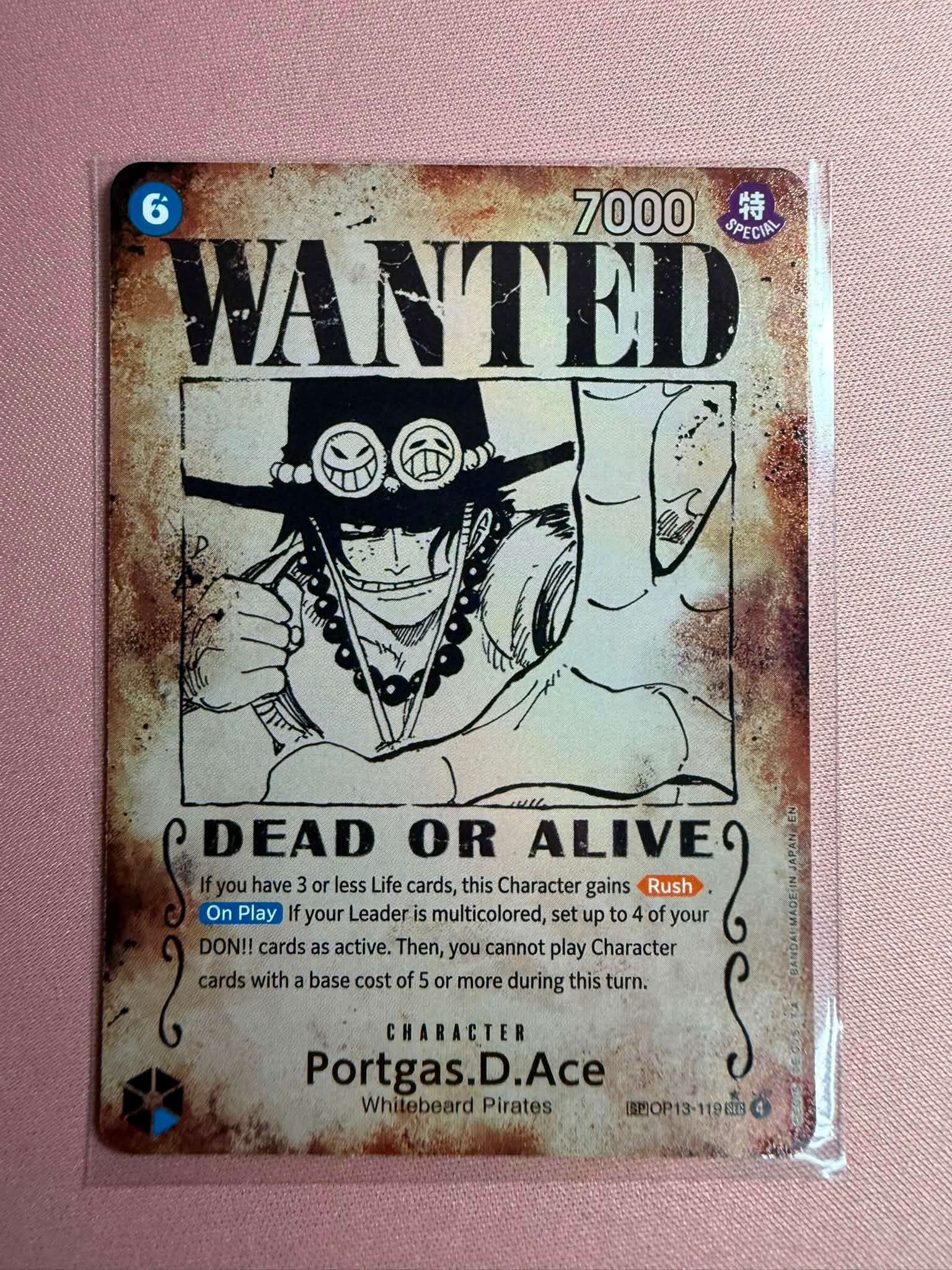 LOOKING TO TRADE Ace Wanted Poster (MISSPRINT) (not a psa 10)
