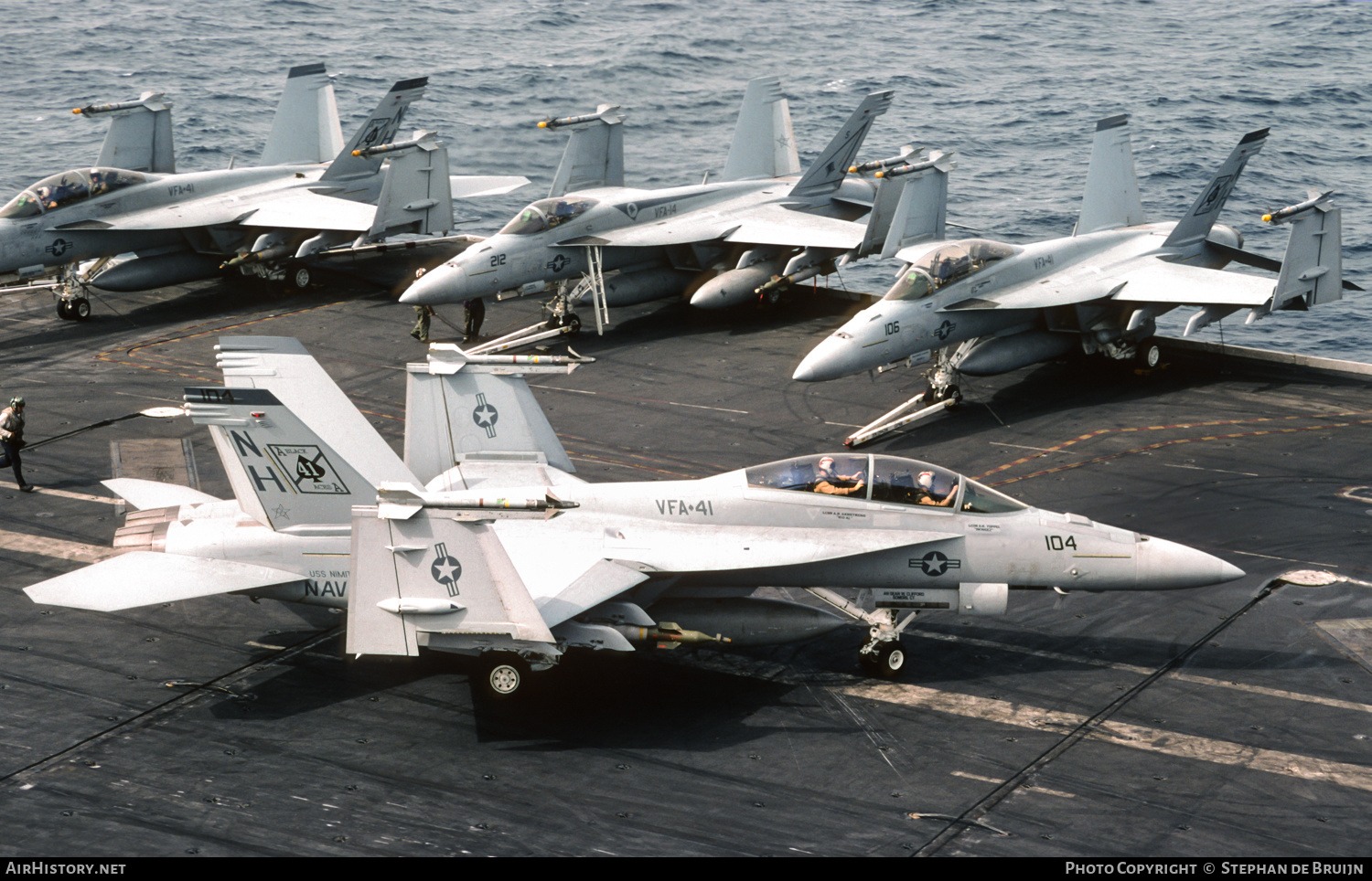 VFA-41 Black Aces Super Hornet on USS Nimitz in 2003