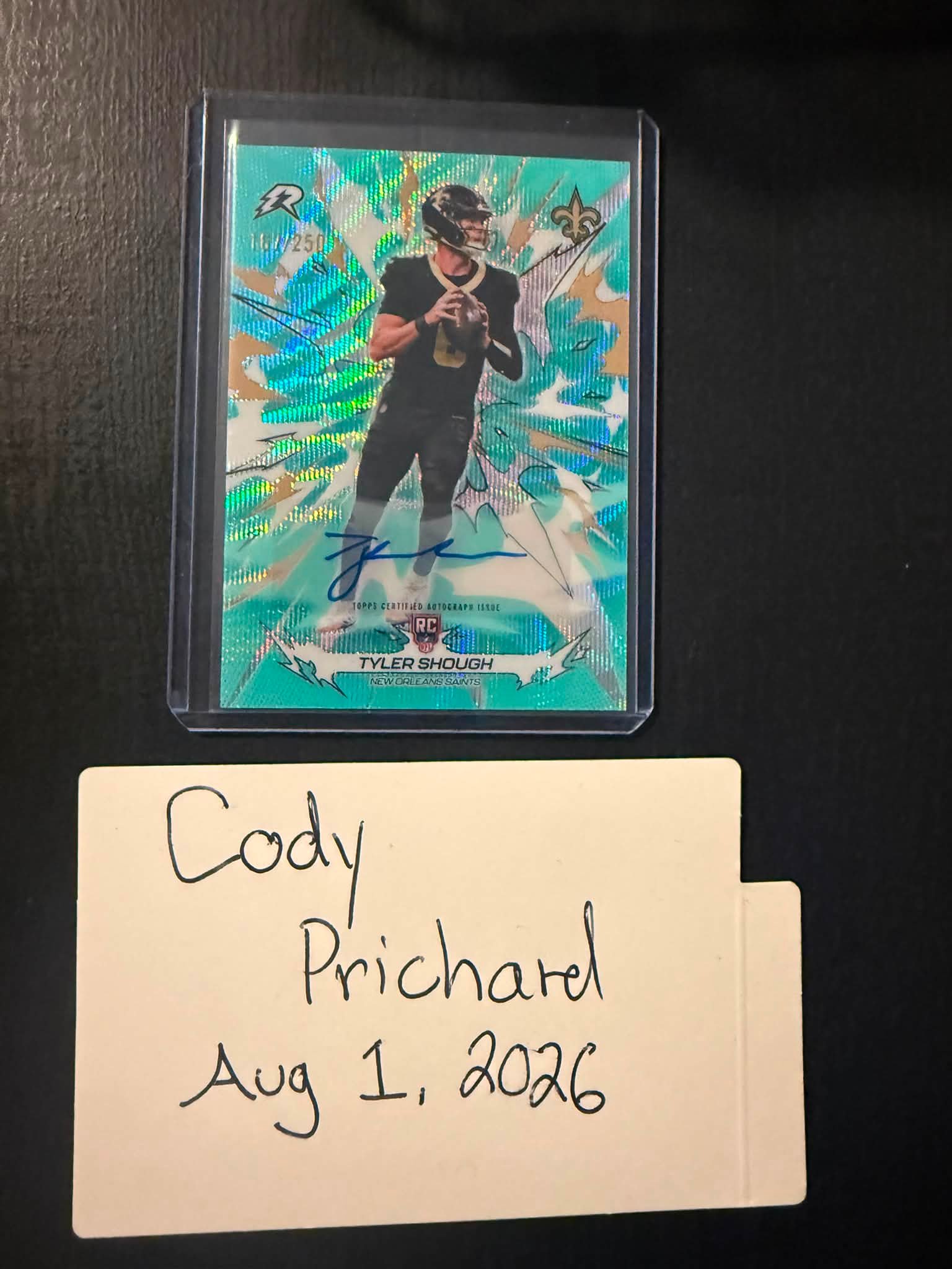 2025 Topps Resurgence Tyler Shough Aqua Wave Auto Card for Sale
