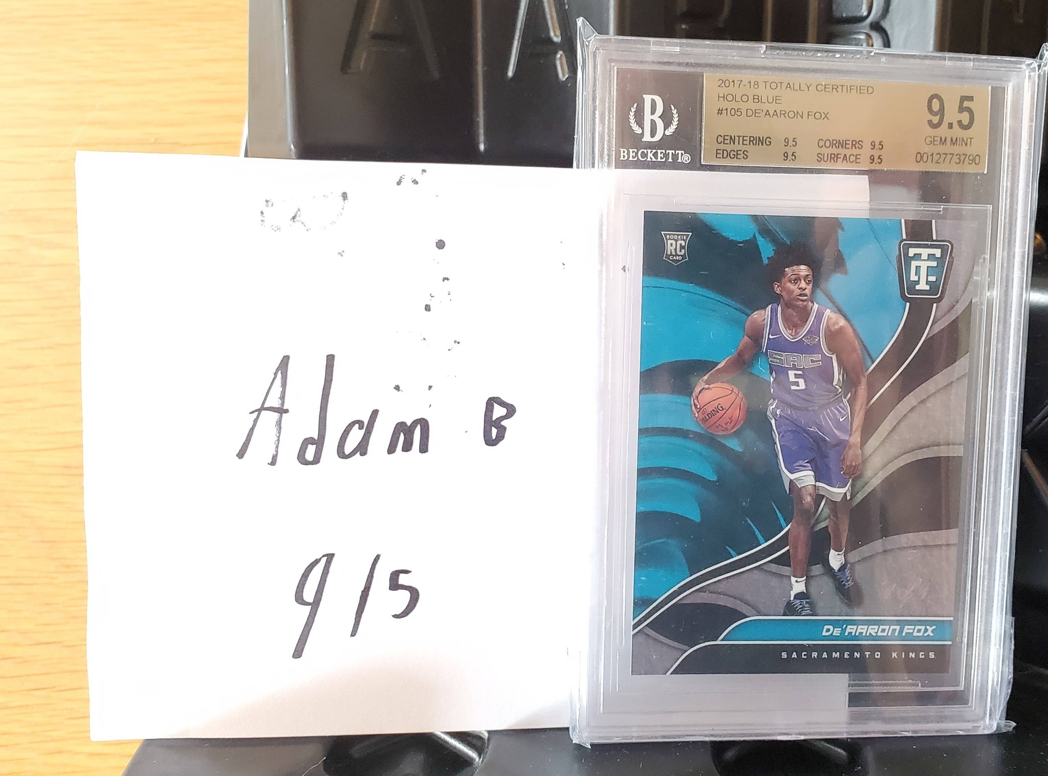 De'Aaron Fox 2017-18 Totally Certified rookie card BGS 9.5 for sale