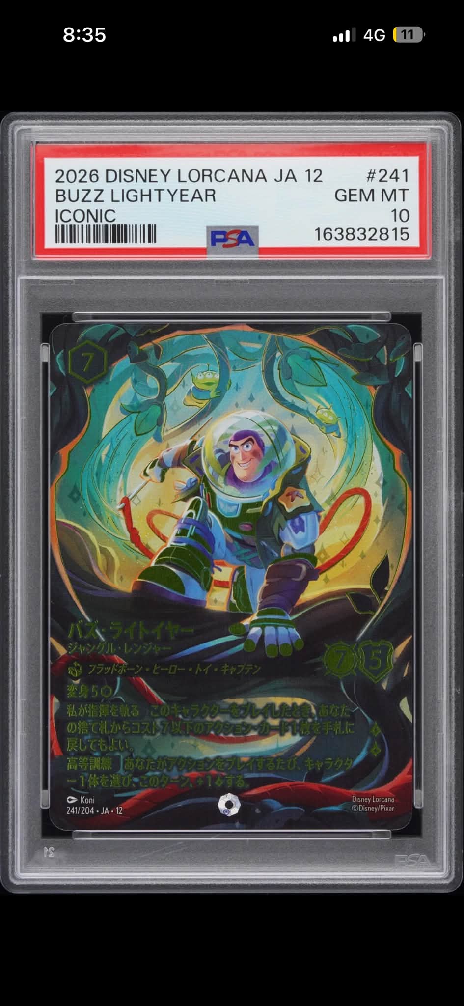 2026 Disney Lorcana Japanese Iconic #241 Buzz Lightyear PSA 10 for
