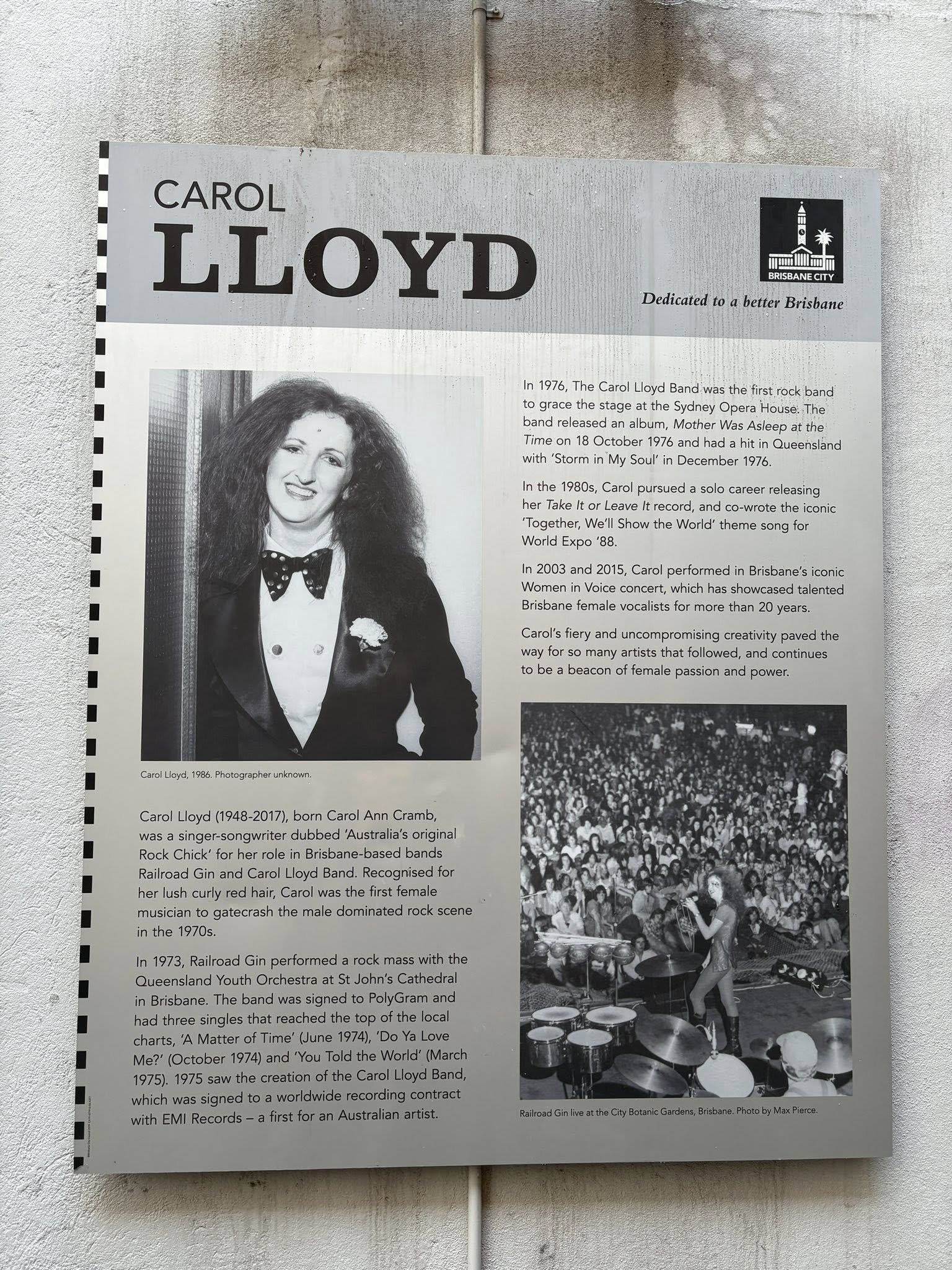 Carol Lloyd, Australia's original rock chick