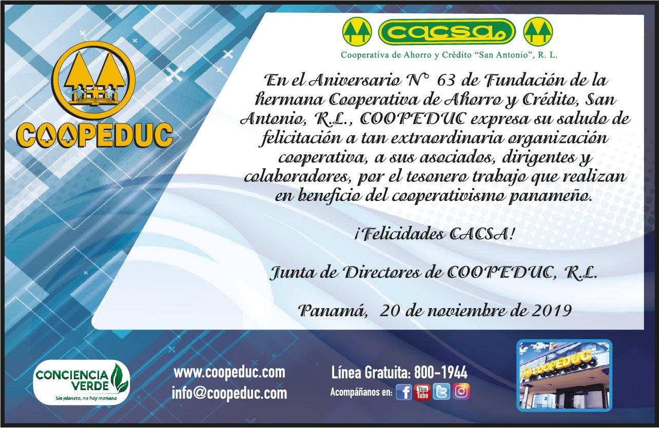 Coopeduc Panamá - En el Aniversario N° 63 de Fundación de...